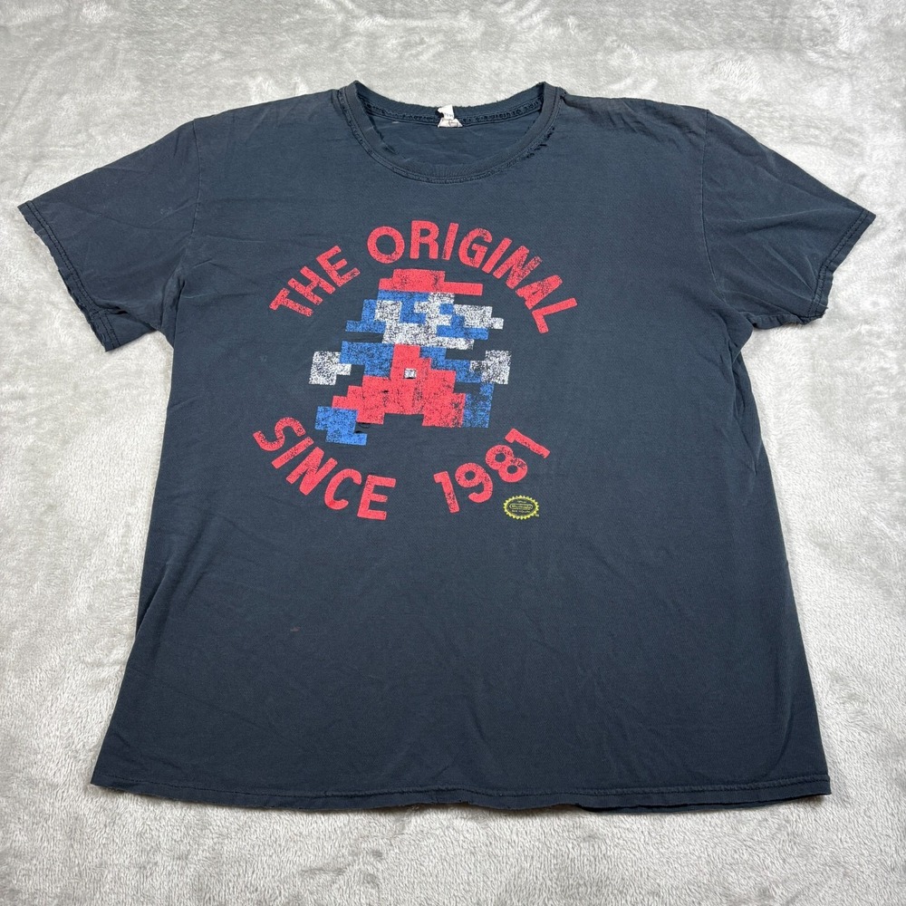 Super Mario Shirt Mens Large Black Nintendo Since 1981 Distressed Thrashed Games